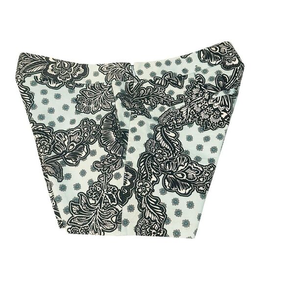 Express Light Blue Paisley Floral Print Side Zip Shorts - Size 8 - Picture 3 of 10